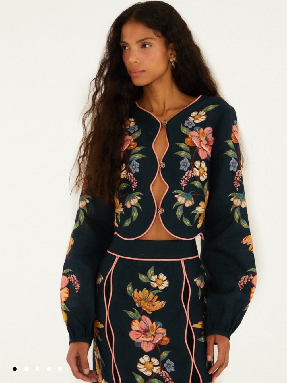 Dark blue maira floral top